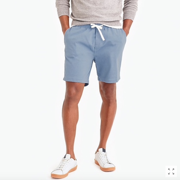 New J Crew Reade 7" Cotton Drawstring Shorts Green - Picture 3 of 8